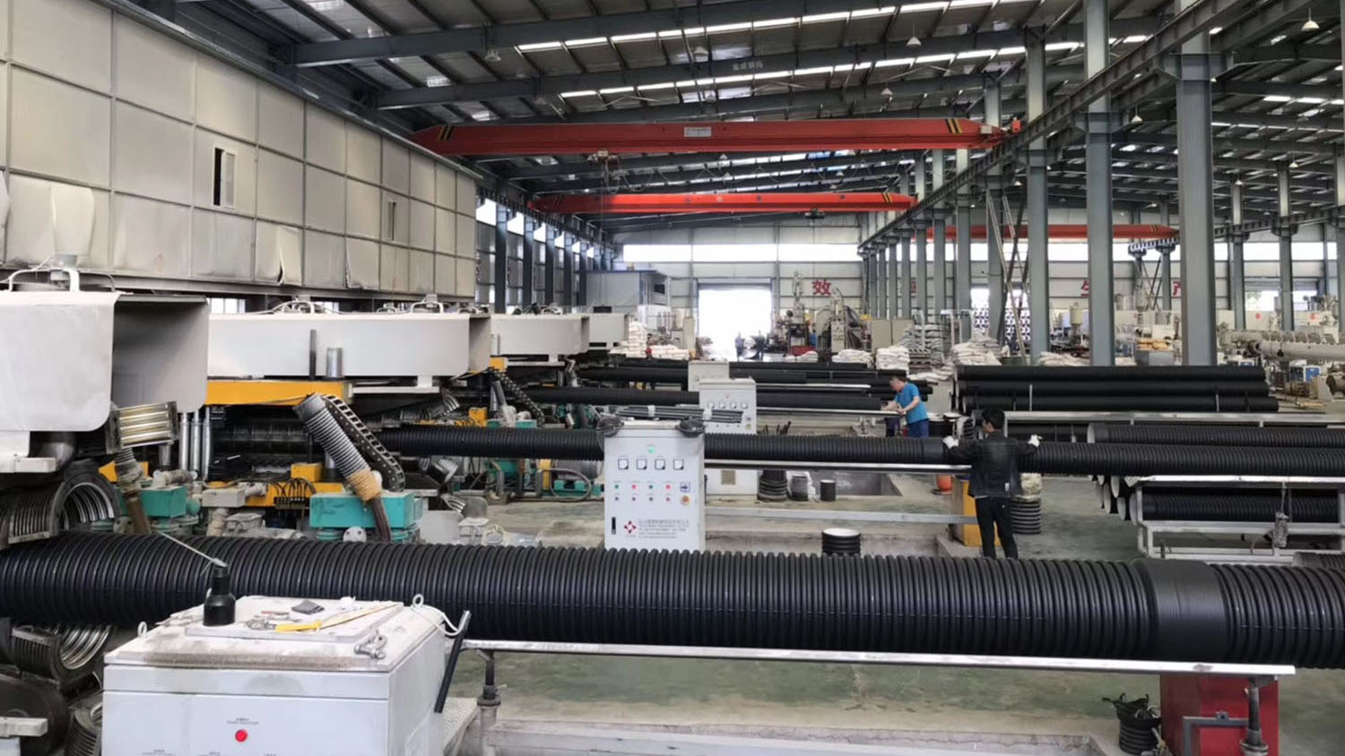 HDPE PP PVC Corrugated Pipe Production Line (6).mp4